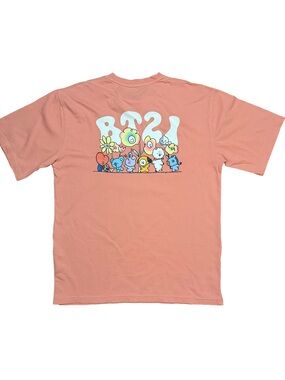 BT21 x STKR Coral Graphic Tee BTS Line Friends